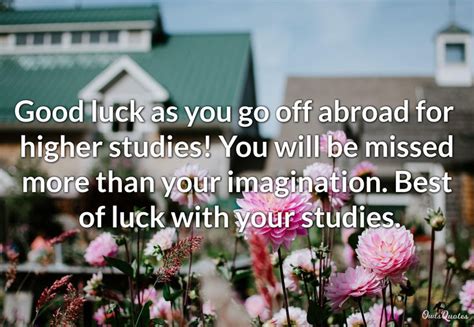 wishes for students going abroad.